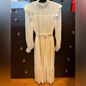 NWT ENGLISH FACTORY cream maxi tie dress
